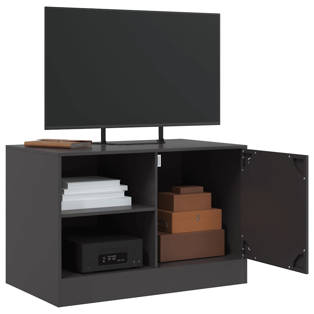vidaXL Szafki pod telewizor, 2 szt., czarne, 67x39x44 cm, stalowe
