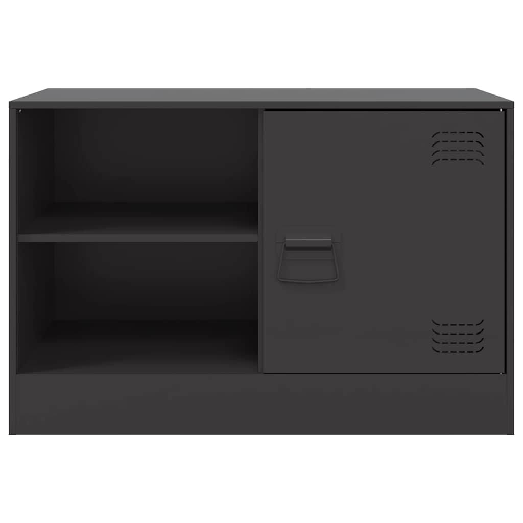vidaXL Szafki pod telewizor, 2 szt., czarne, 67x39x44 cm, stalowe