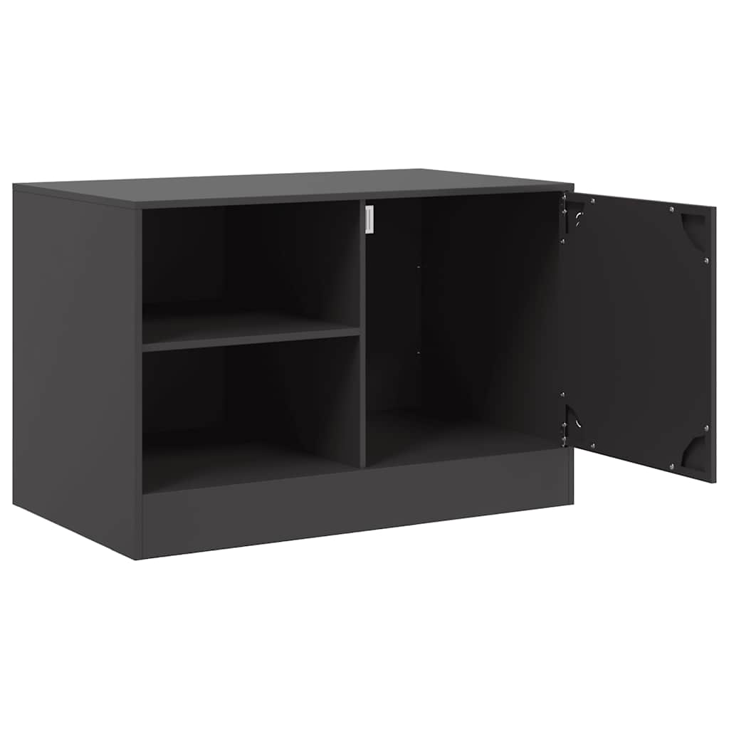 vidaXL Szafki pod telewizor, 2 szt., czarne, 67x39x44 cm, stalowe