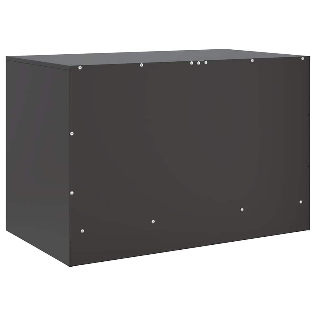 vidaXL Szafki pod telewizor, 2 szt., czarne, 67x39x44 cm, stalowe