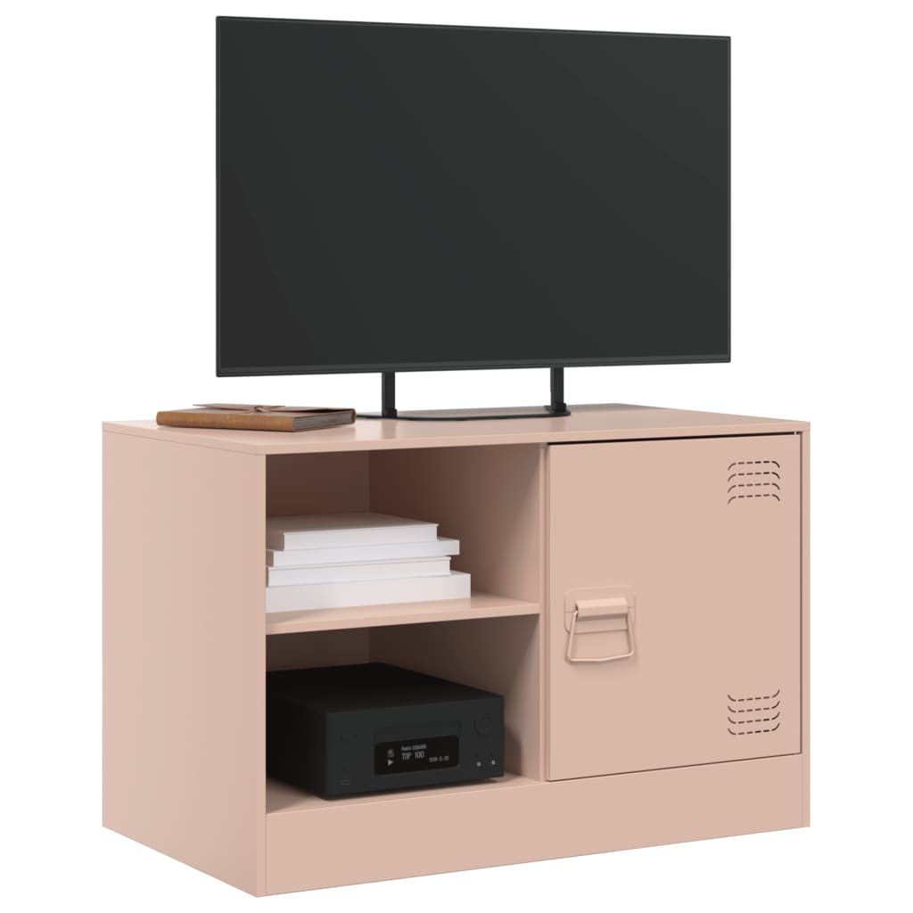 vidaXL Szafki pod telewizor, 2 szt., różowe, 67x39x44 cm, stalowe