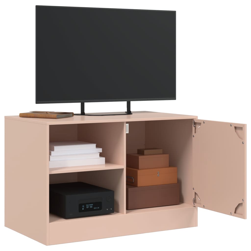 vidaXL Szafki pod telewizor, 2 szt., różowe, 67x39x44 cm, stalowe