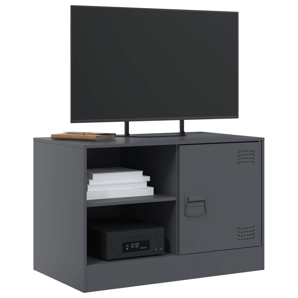 vidaXL Szafka pod telewizor, antracytowa, 67x39x44 cm, stalowa