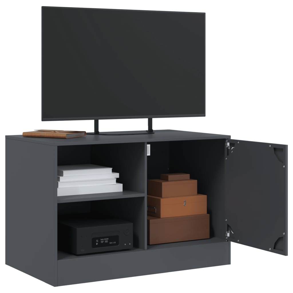 vidaXL Szafka pod telewizor, antracytowa, 67x39x44 cm, stalowa