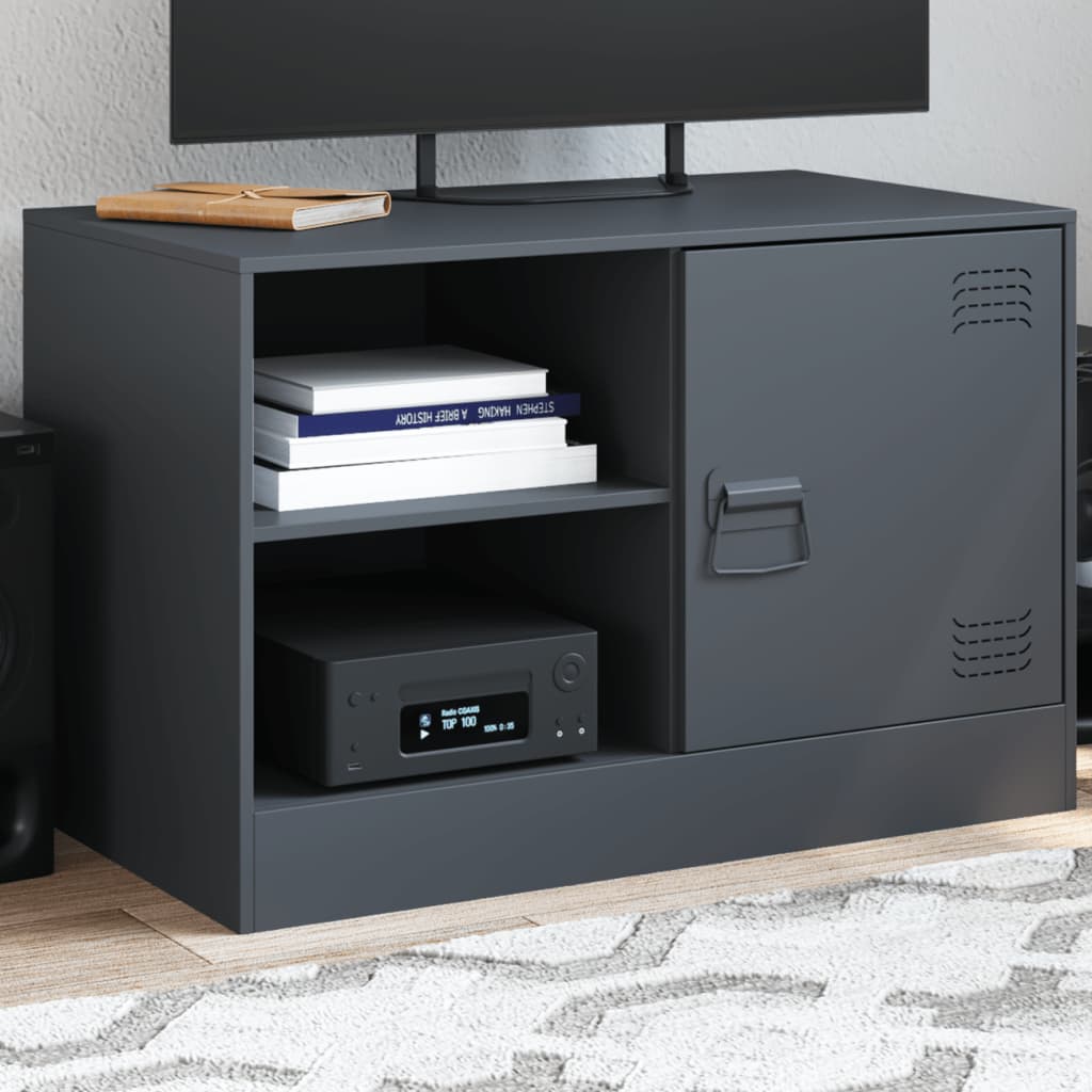vidaXL Szafka pod telewizor, antracytowa, 67x39x44 cm, stalowa