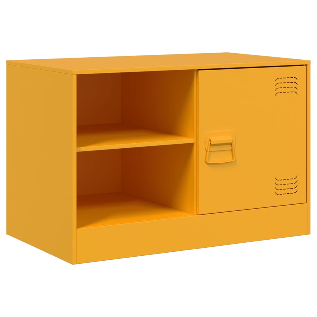 vidaXL Szafki pod telewizor, 2 szt., musztardowe, 67x39x44 cm, stalowe