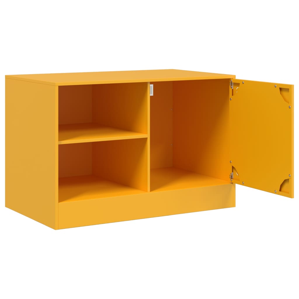 vidaXL Szafki pod telewizor, 2 szt., musztardowe, 67x39x44 cm, stalowe