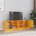 vidaXL Szafki pod telewizor, 2 szt., musztardowe, 67x39x44 cm, stalowe