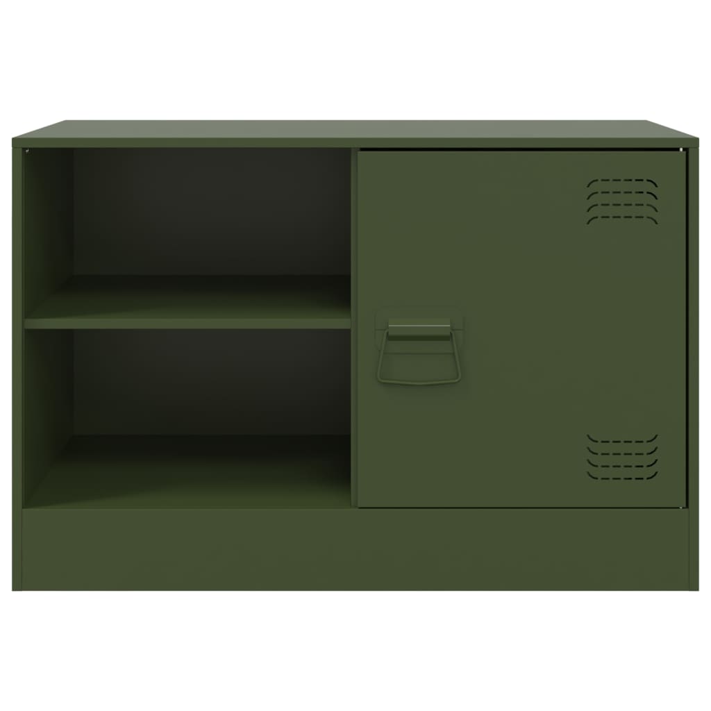 vidaXL Szafki pod telewizor, 2 szt., oliwkowe, 67x39x44 cm, stalowe