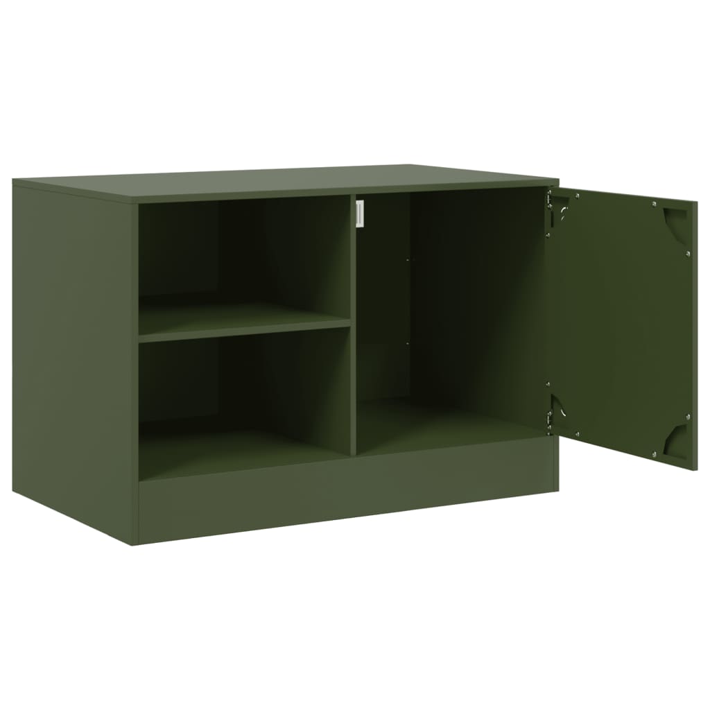 vidaXL Szafki pod telewizor, 2 szt., oliwkowe, 67x39x44 cm, stalowe