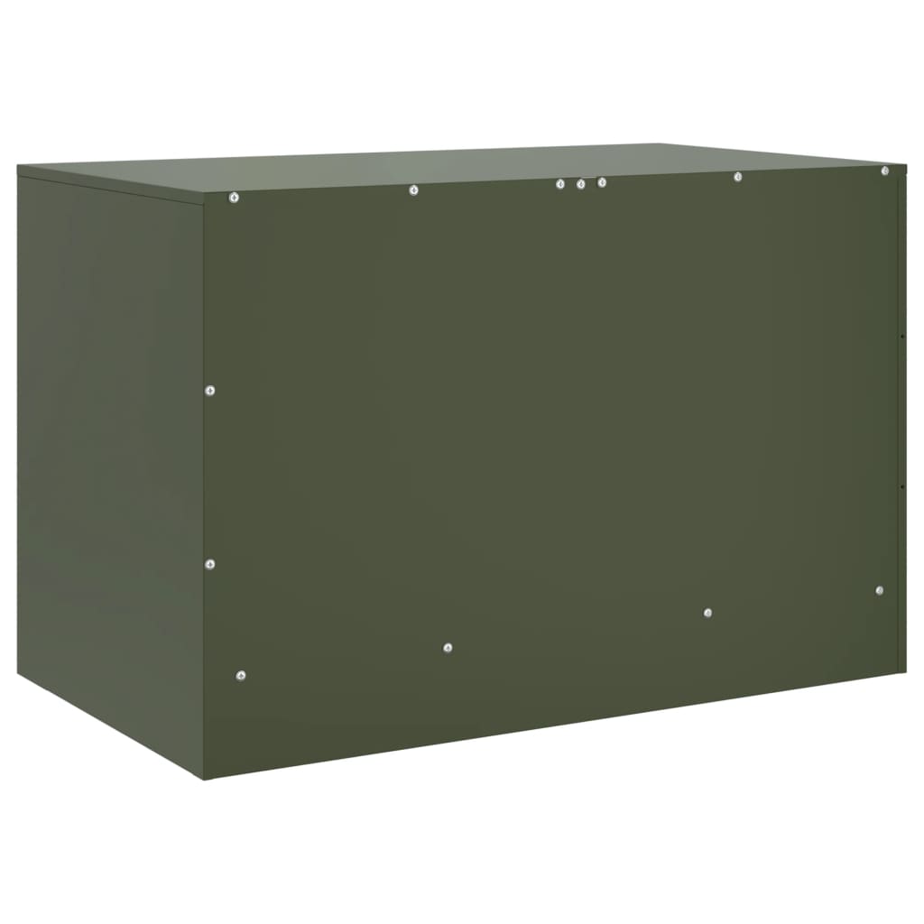 vidaXL Szafki pod telewizor, 2 szt., oliwkowe, 67x39x44 cm, stalowe