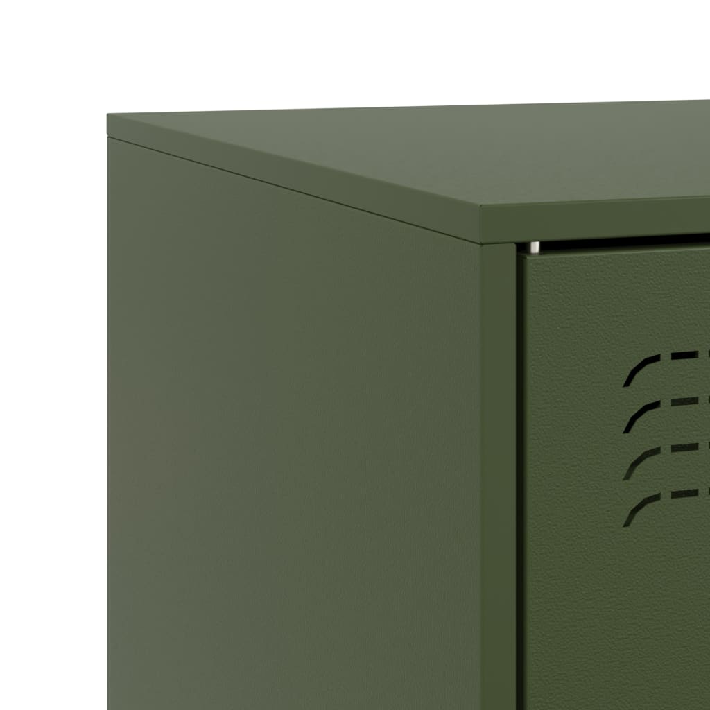 vidaXL Szafki pod telewizor, 2 szt., oliwkowe, 67x39x44 cm, stalowe