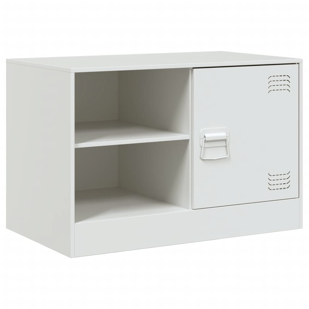 vidaXL Szafka pod telewizor, biała, 67x39x44 cm, stalowa