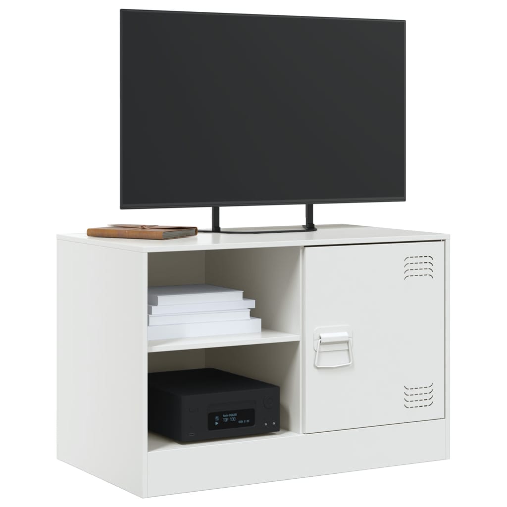 vidaXL Szafka pod telewizor, biała, 67x39x44 cm, stalowa