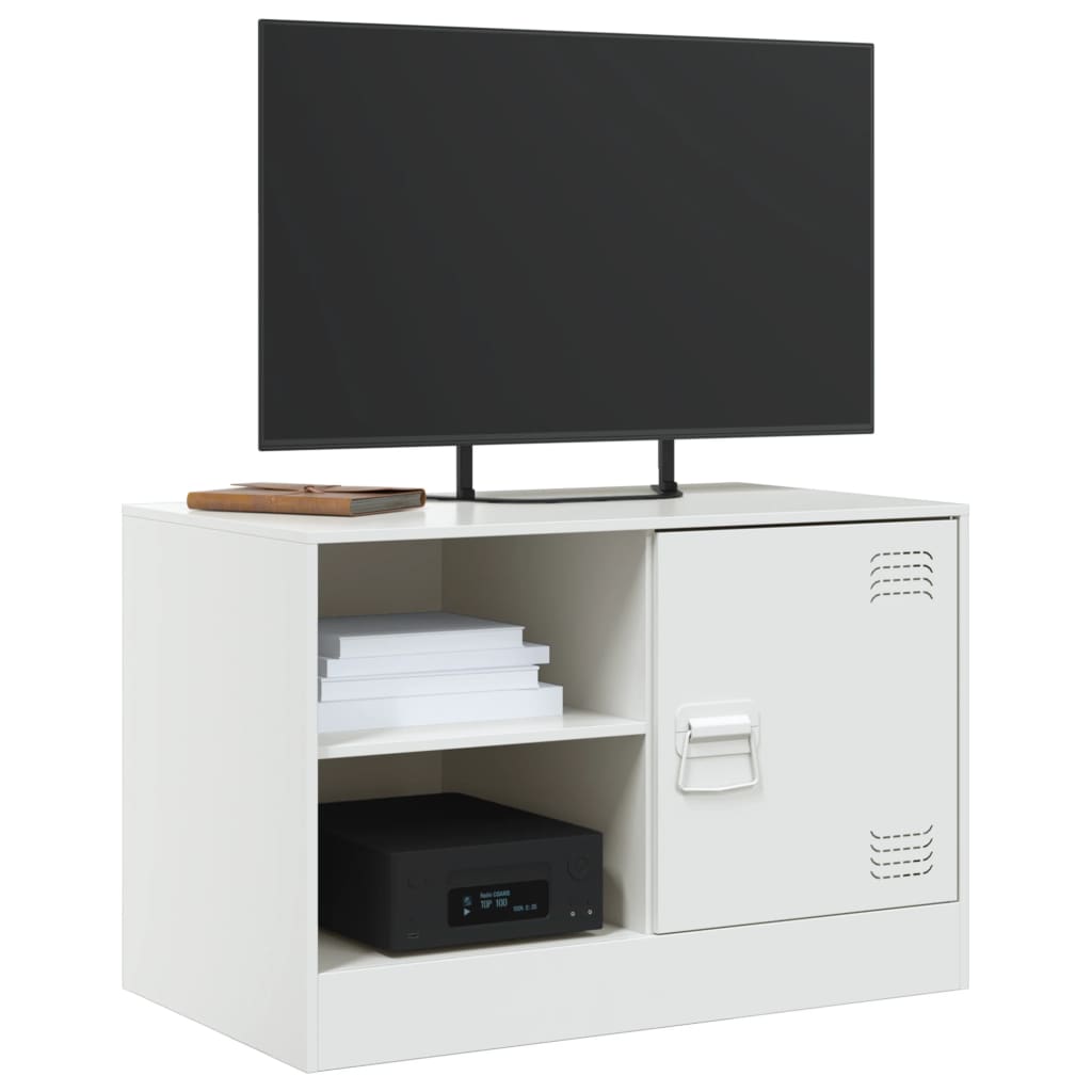 vidaXL Szafki pod telewizor, 2 szt., białe, 67x39x44 cm, stalowe