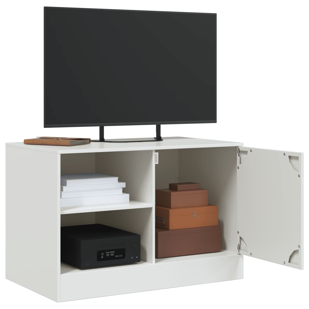 vidaXL Szafki pod telewizor, 2 szt., białe, 67x39x44 cm, stalowe