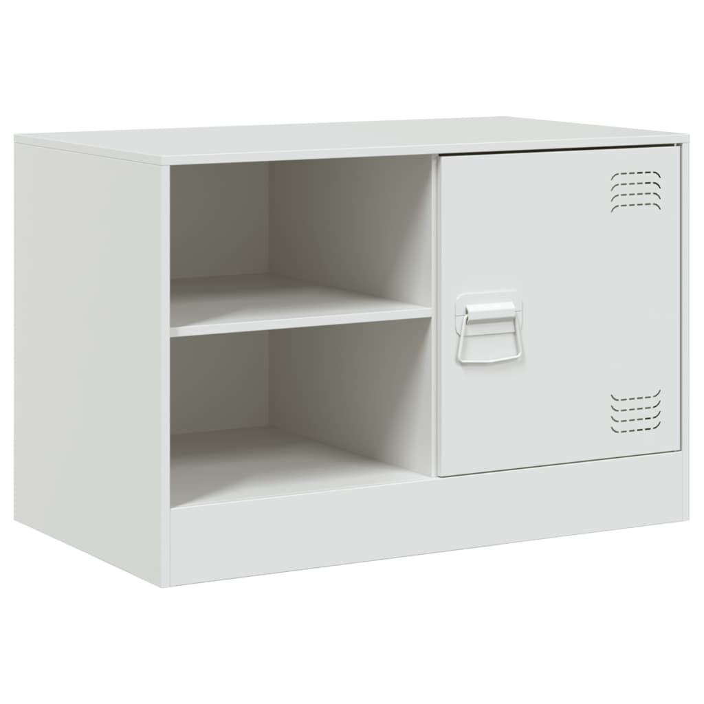 vidaXL Szafki pod telewizor, 2 szt., białe, 67x39x44 cm, stalowe