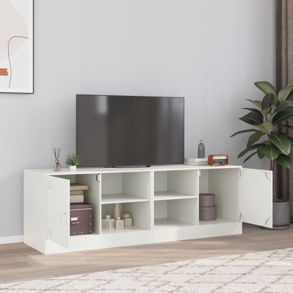 vidaXL Szafki pod telewizor, 2 szt., białe, 67x39x44 cm, stalowe