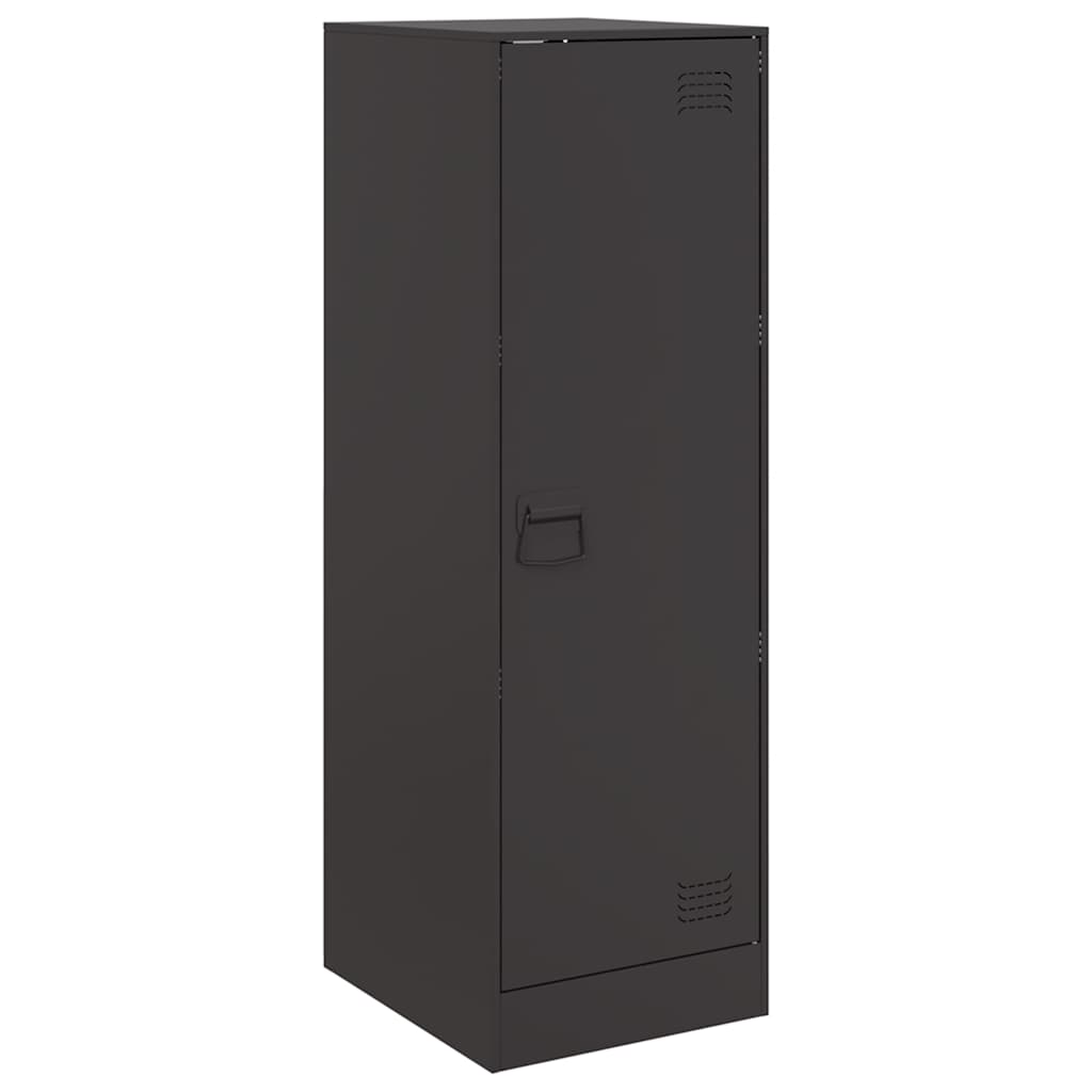 vidaXL Szafka, czarna, 34,5x39x107 cm, stal