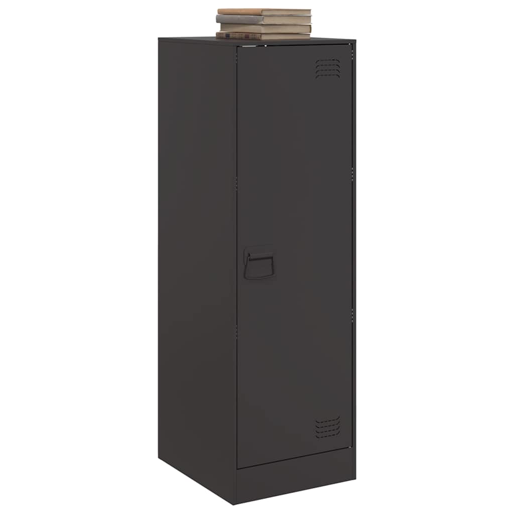 vidaXL Szafka, czarna, 34,5x39x107 cm, stal