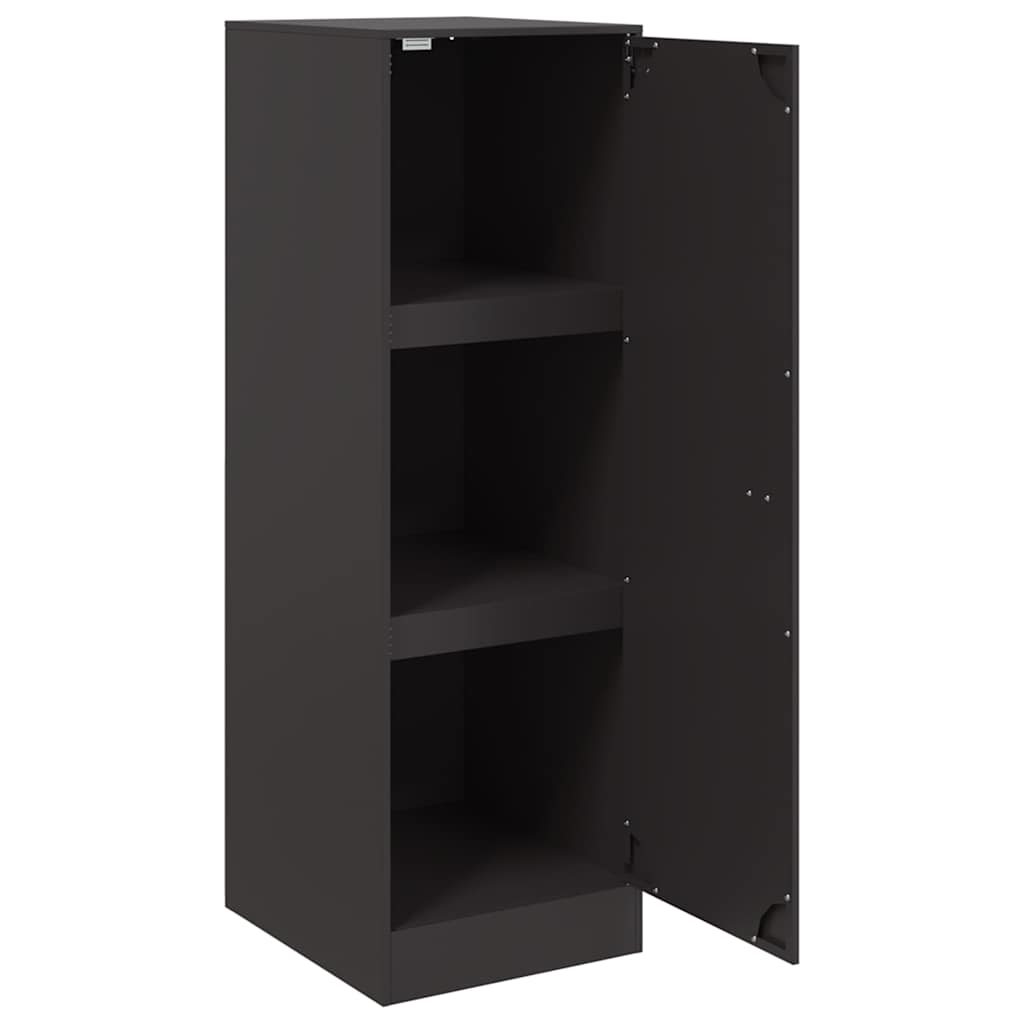vidaXL Szafka, czarna, 34,5x39x107 cm, stal