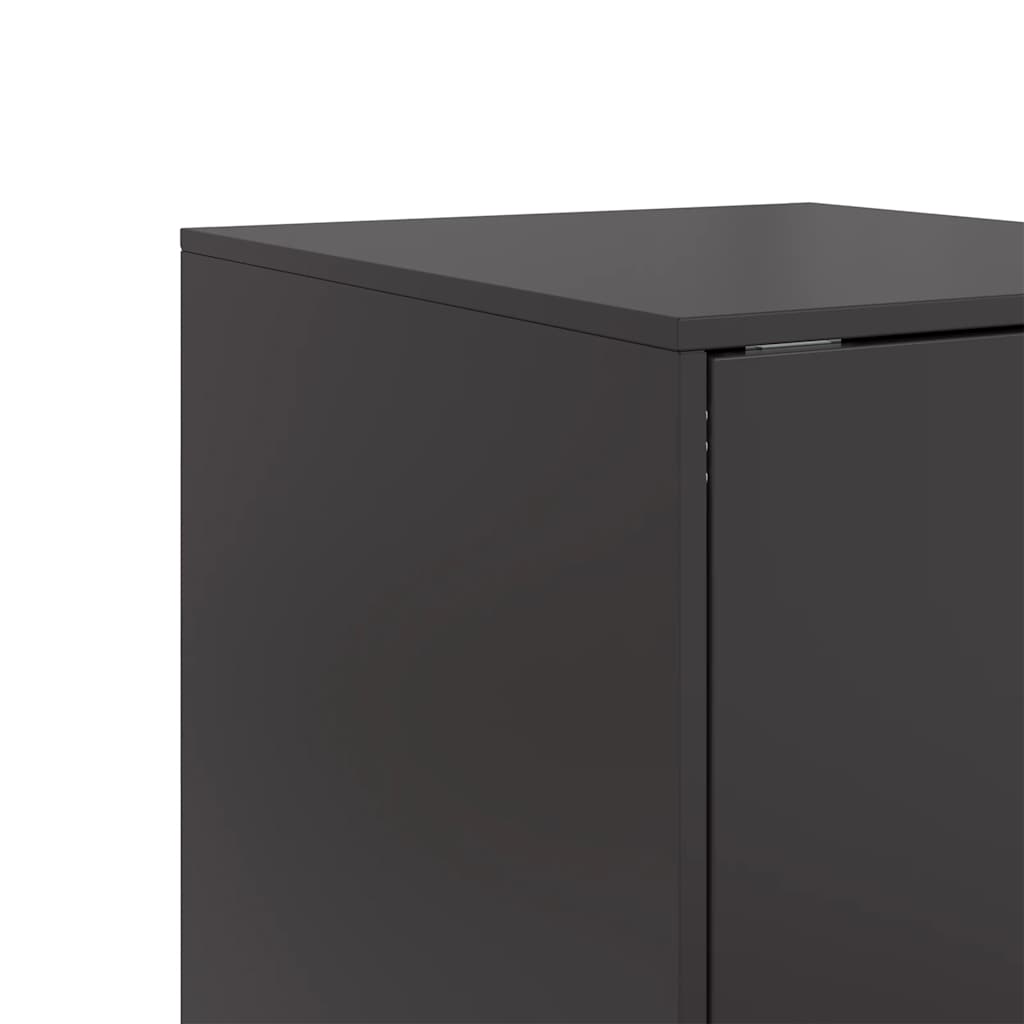 vidaXL Szafka, czarna, 34,5x39x107 cm, stal