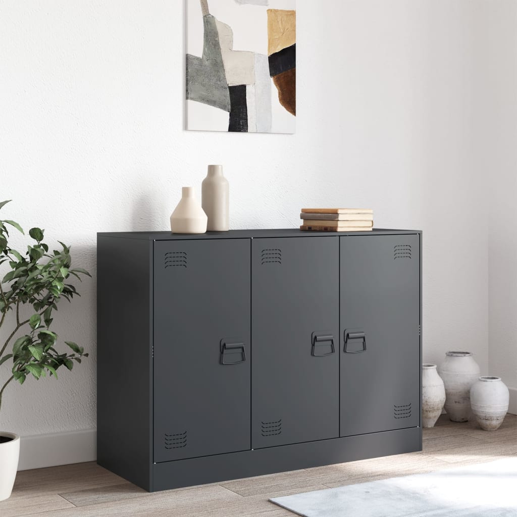 vidaXL Szafka, antracytowa, 99x39x73 cm, stal