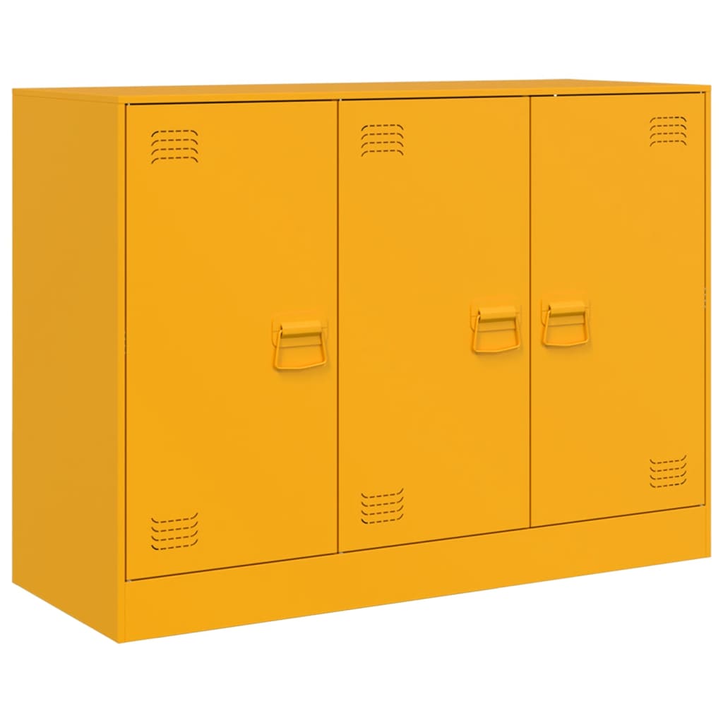vidaXL Szafka, musztardowa, 99x39x73 cm, stal