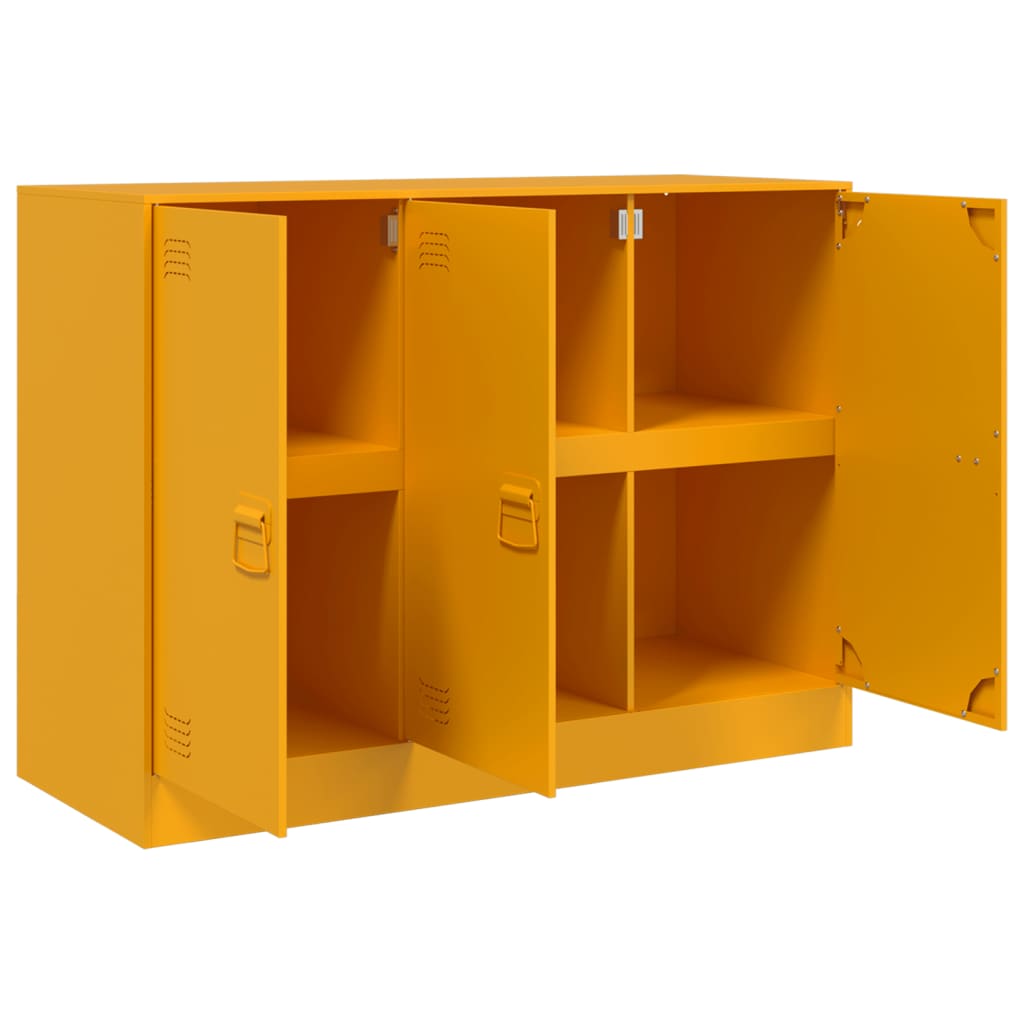 vidaXL Szafka, musztardowa, 99x39x73 cm, stal