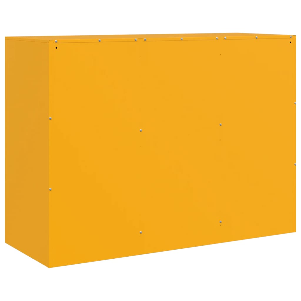 vidaXL Szafka, musztardowa, 99x39x73 cm, stal