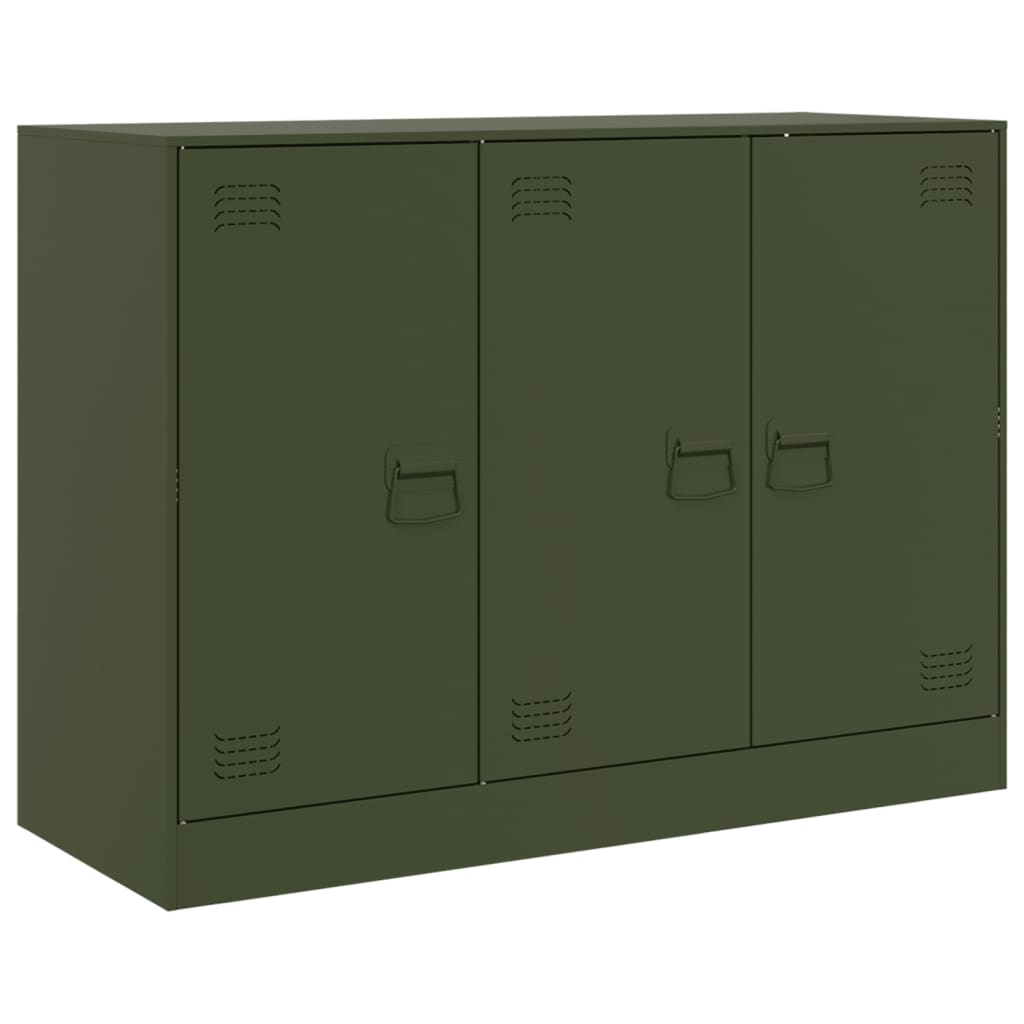vidaXL Szafka, oliwkowa, 99x39x73 cm, stal