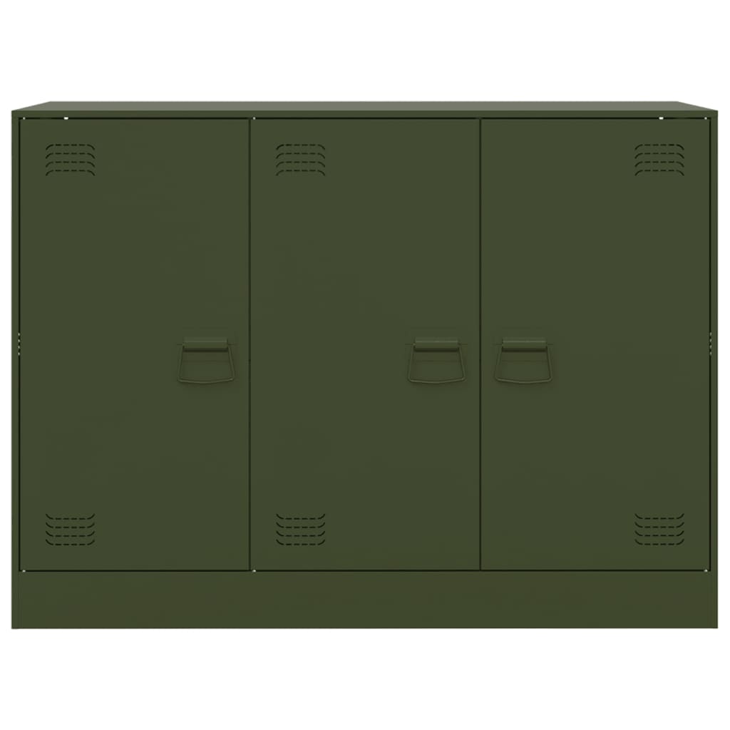vidaXL Szafka, oliwkowa, 99x39x73 cm, stal