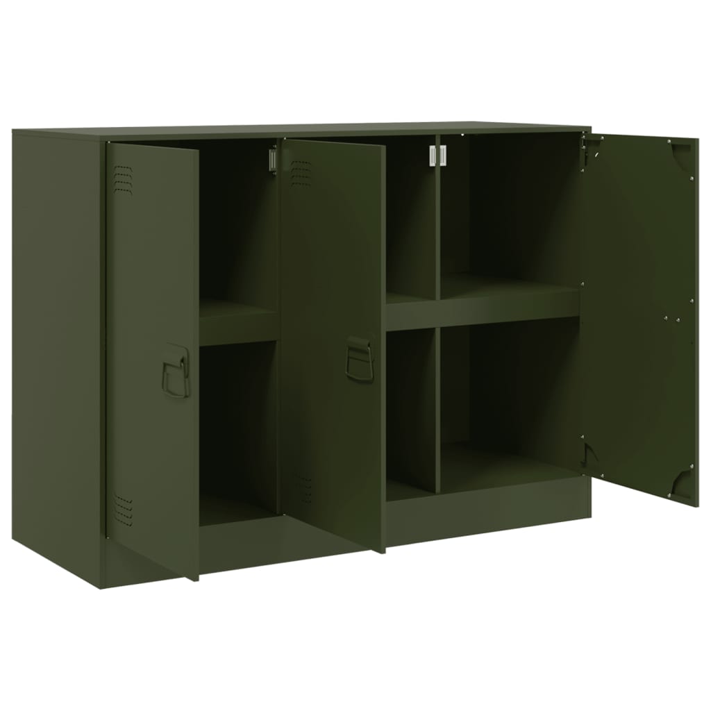 vidaXL Szafka, oliwkowa, 99x39x73 cm, stal
