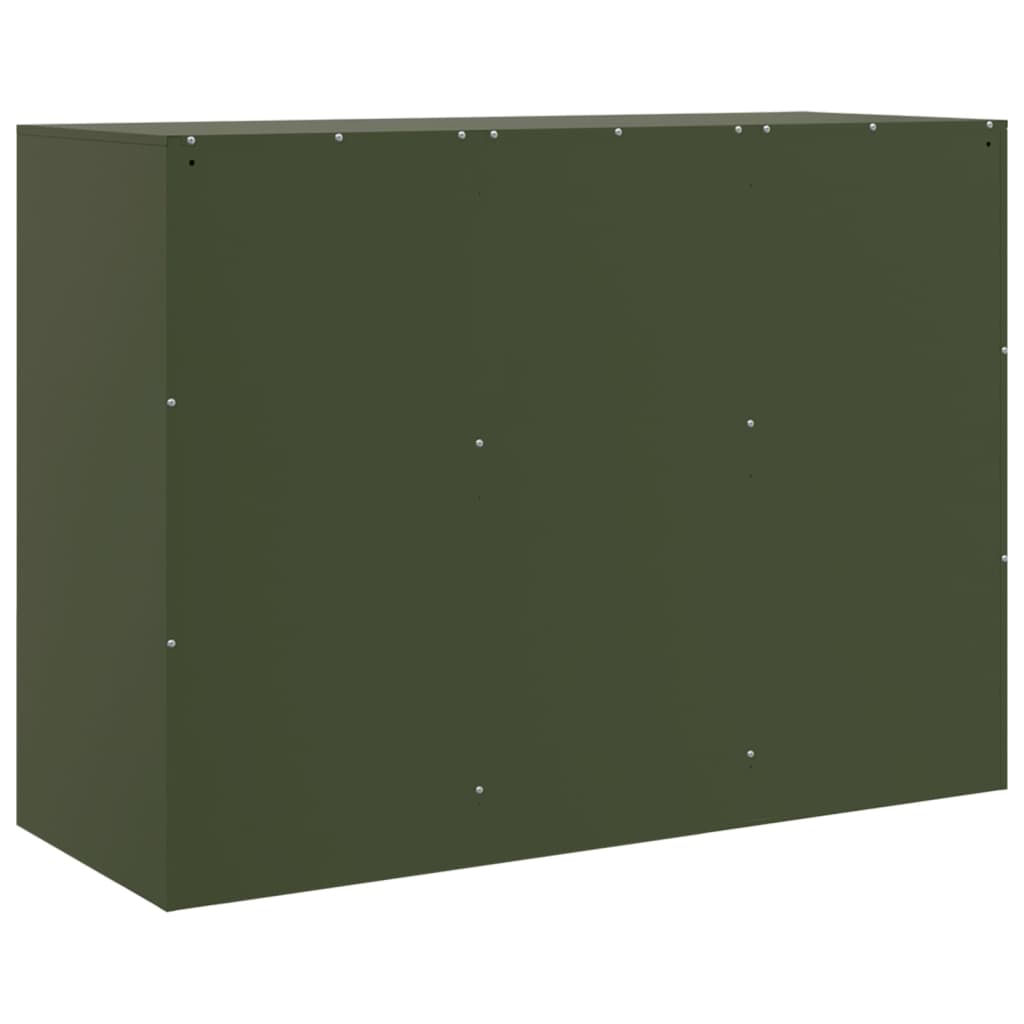 vidaXL Szafka, oliwkowa, 99x39x73 cm, stal