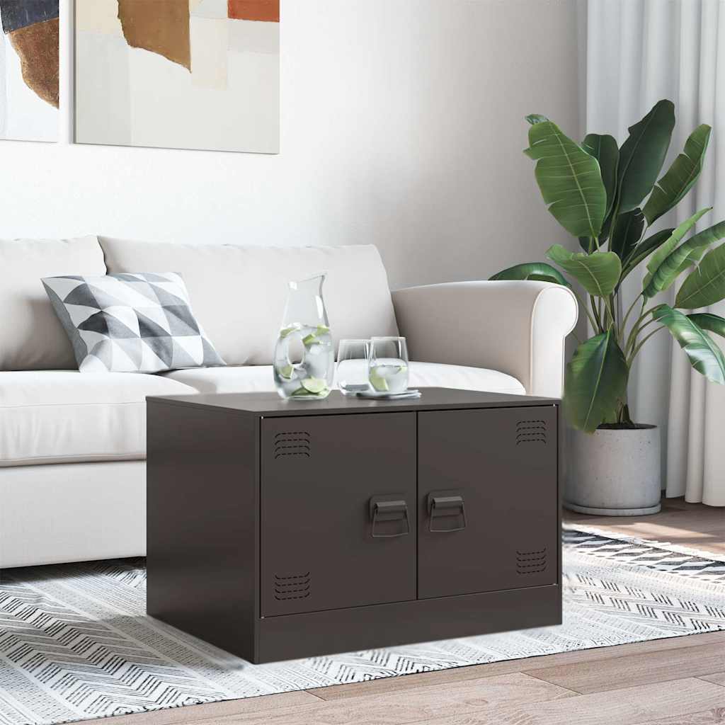 vidaXL Stolik kawowy, czarny, 67x50x44 cm, stal