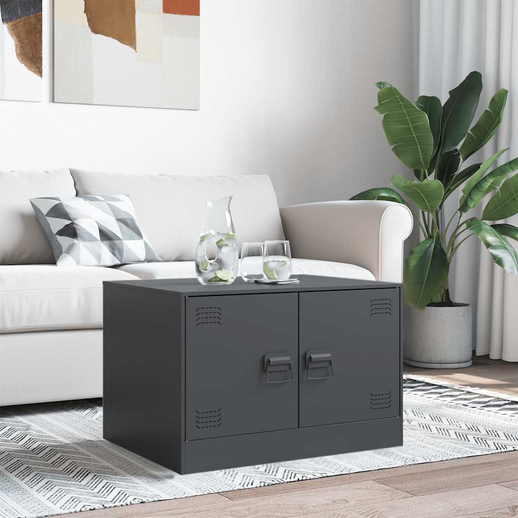 vidaXL Stolik kawowy, antracytowy, 67x50x44 cm, stal