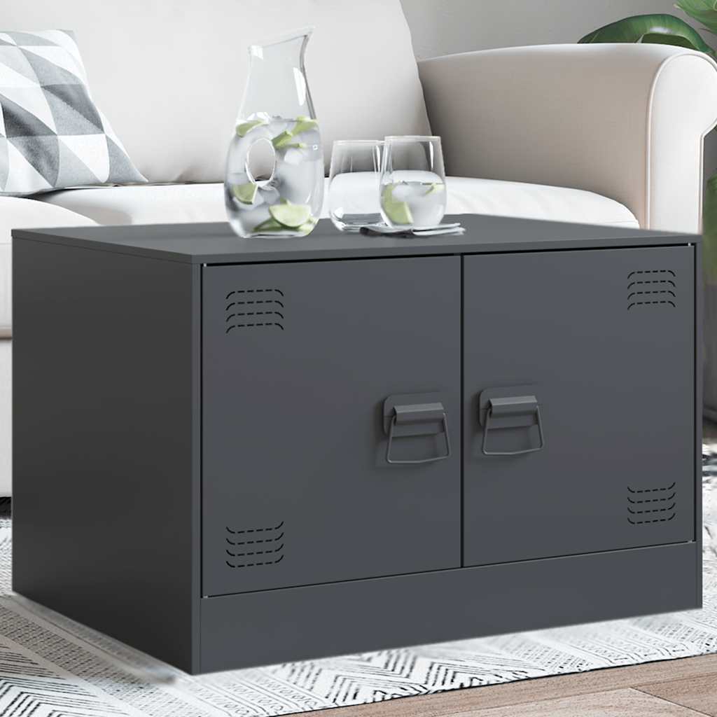 vidaXL Stolik kawowy, antracytowy, 67x50x44 cm, stal
