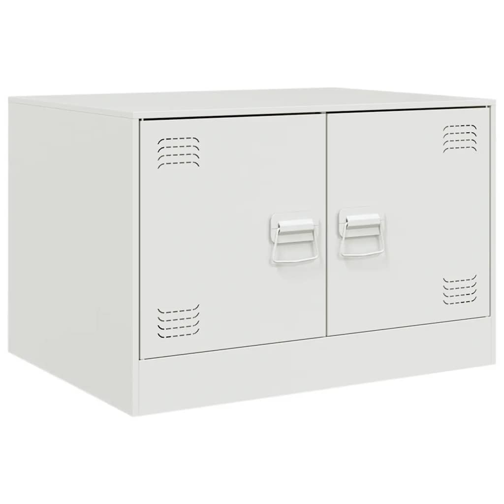 vidaXL Stolik kawowy, biały, 67x50x44 cm, stal