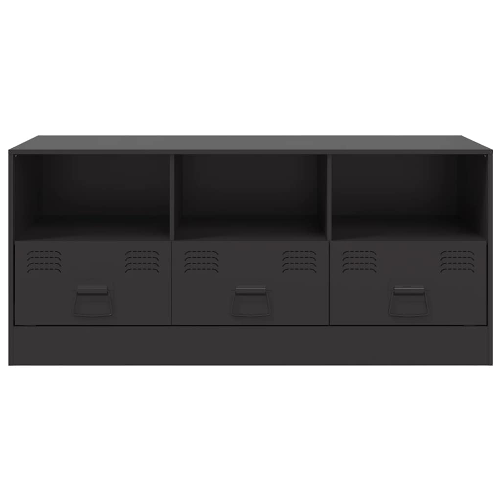 vidaXL Szafka pod telewizor, czarna, 99x39x44 cm, stalowa
