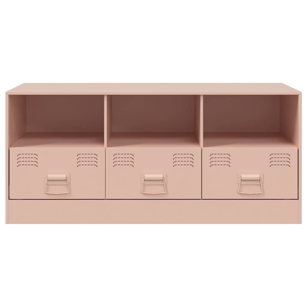vidaXL Szafka pod telewizor, różowa, 99x39x44 cm, stalowa