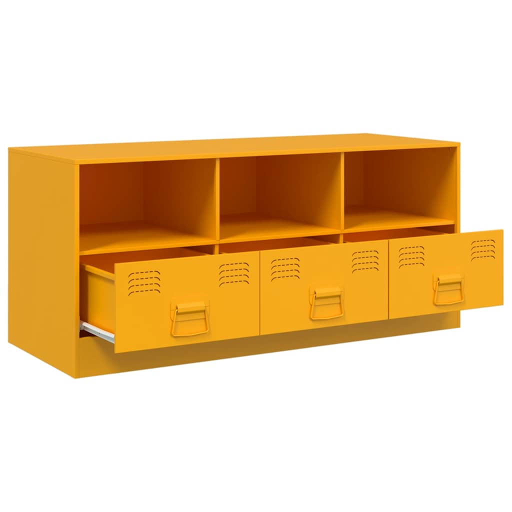 vidaXL Szafka pod telewizor, musztardowa, 99x39x44 cm, stalowa