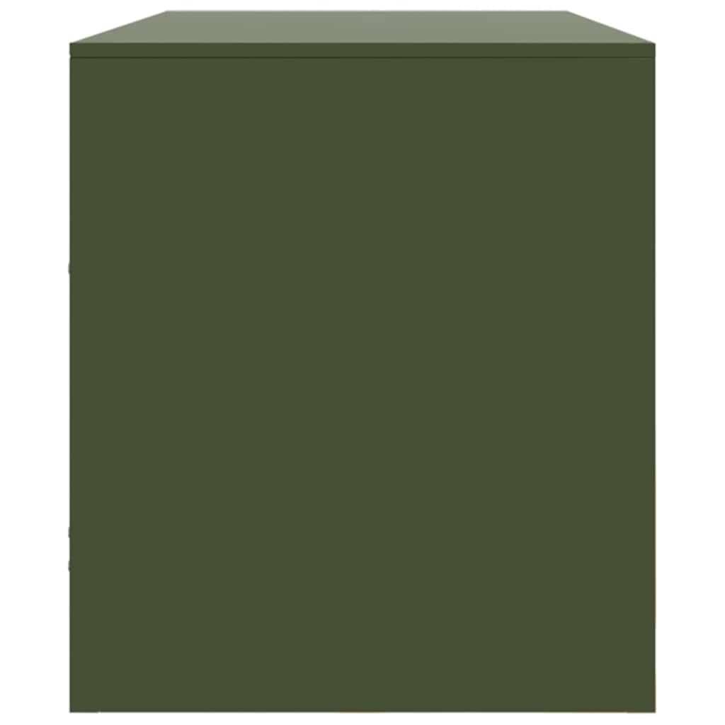 vidaXL Szafka pod telewizor, oliwkowa, 99x39x44 cm, stalowa