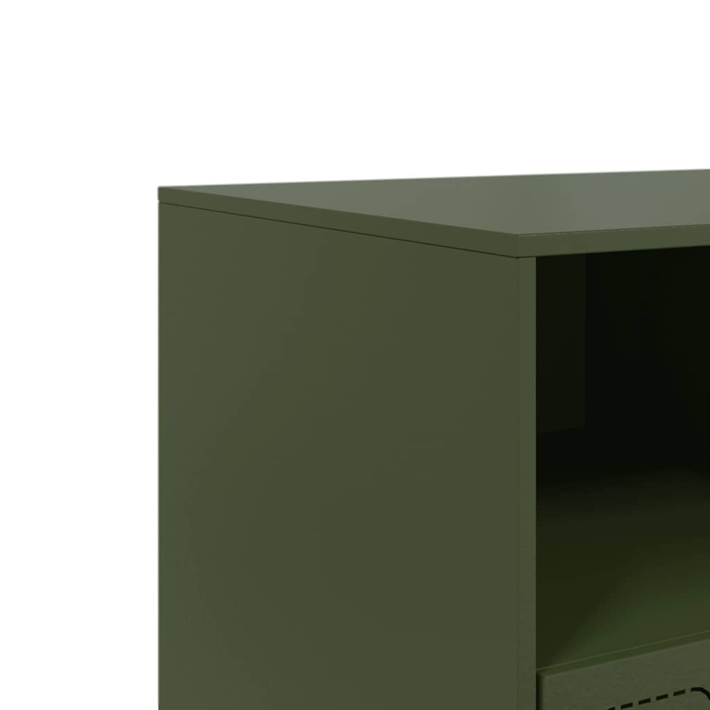 vidaXL Szafka pod telewizor, oliwkowa, 99x39x44 cm, stalowa