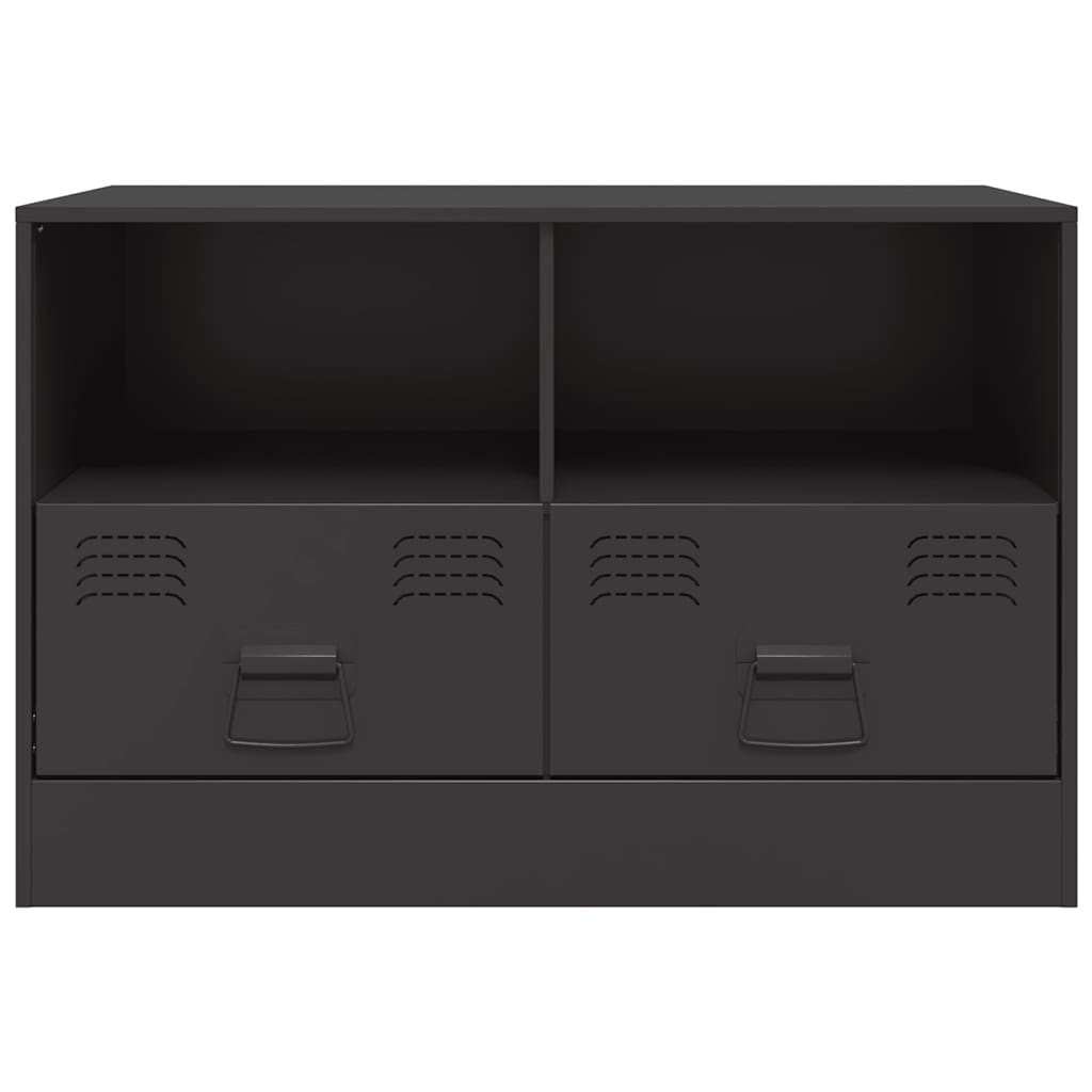 vidaXL Szafka pod telewizor, czarna, 67x39x44 cm, stalowa