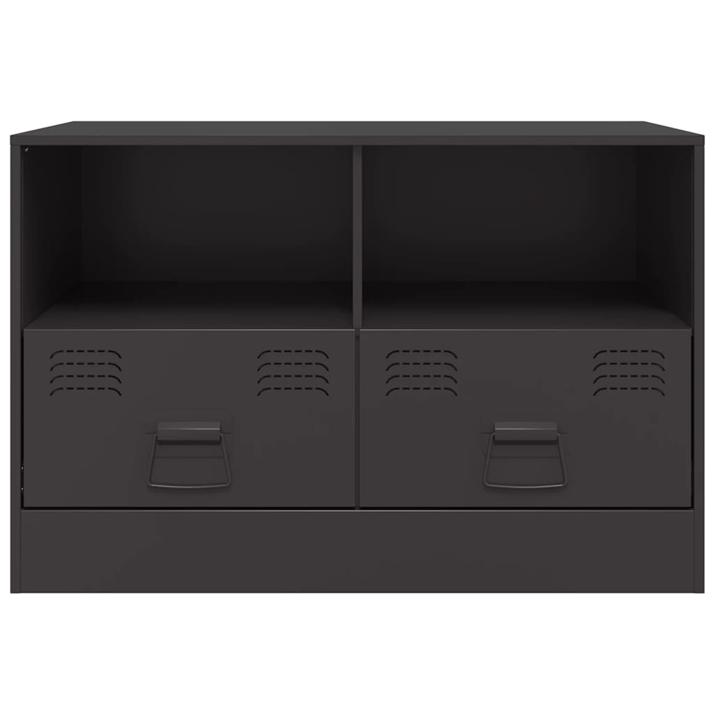 vidaXL Szafki pod telewizor, 2 szt., czarne, 67x39x44 cm, stalowe