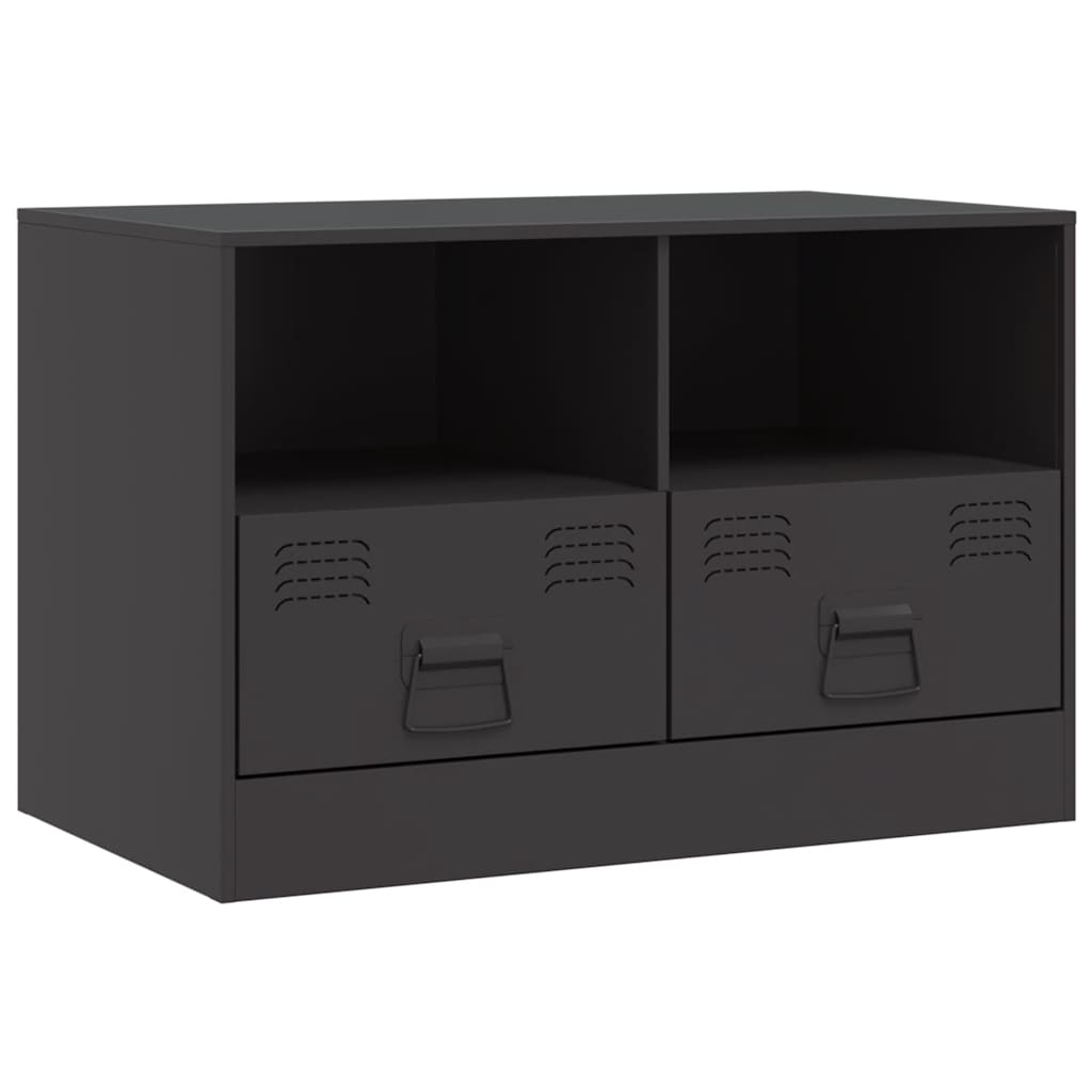 vidaXL Szafki pod telewizor, 2 szt., czarne, 67x39x44 cm, stalowe