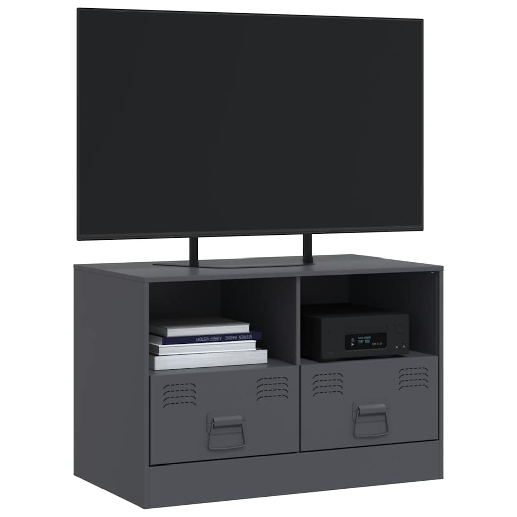 vidaXL Szafka pod telewizor, antracytowa, 67x39x44 cm, stalowa