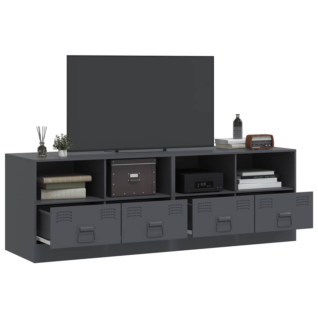vidaXL Szafki pod telewizor, 2 szt., antracytowe, 67x39x44 cm, stalowe