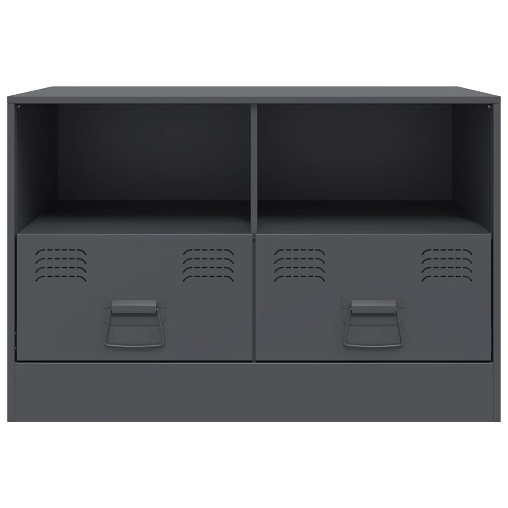 vidaXL Szafki pod telewizor, 2 szt., antracytowe, 67x39x44 cm, stalowe