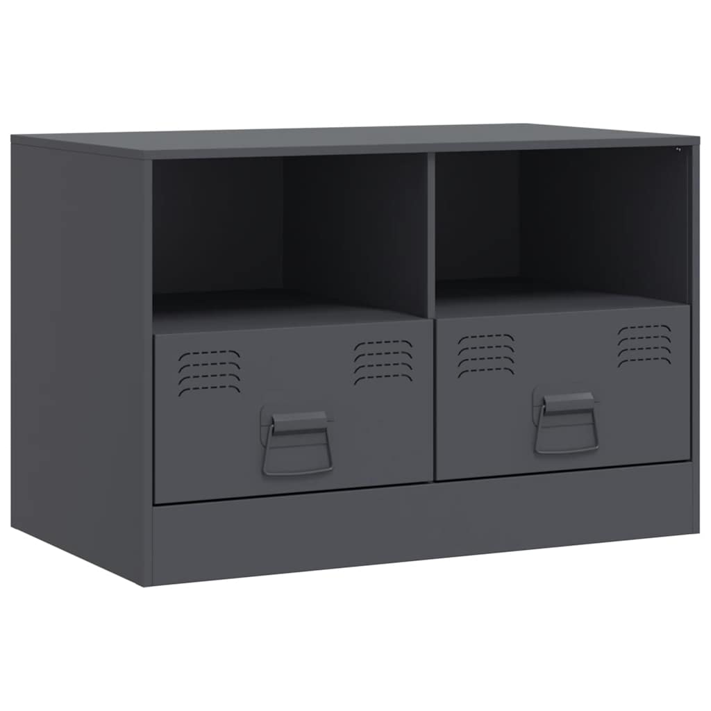 vidaXL Szafki pod telewizor, 2 szt., antracytowe, 67x39x44 cm, stalowe